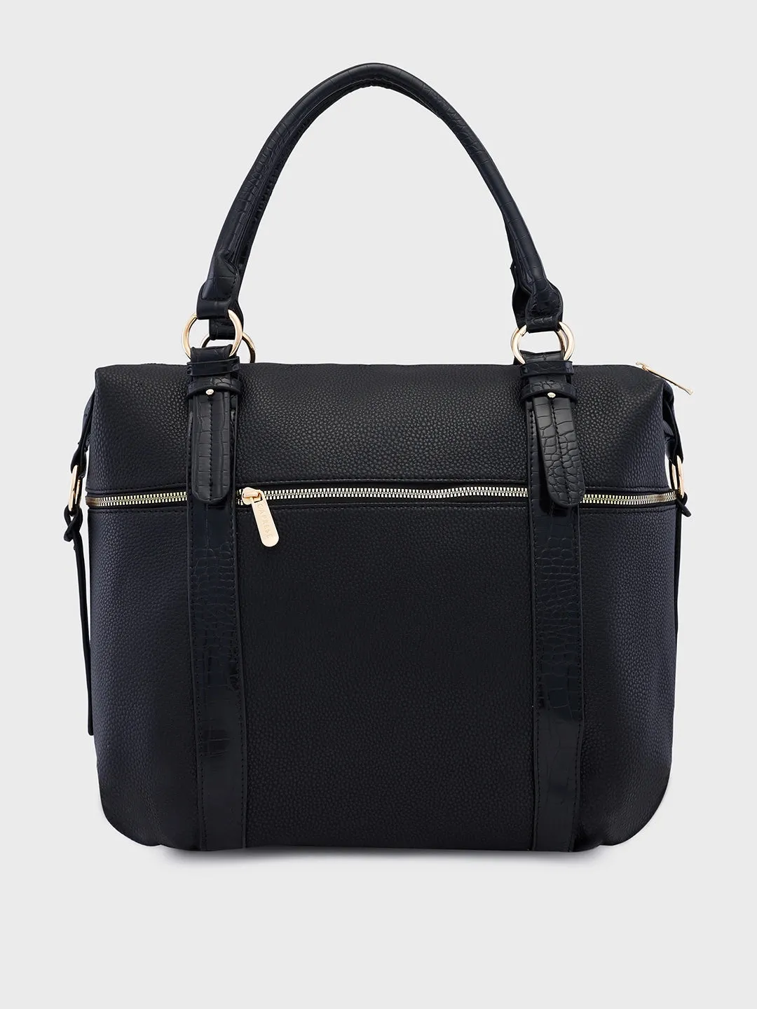 Caprese Nicole XL Black Satchel Bag