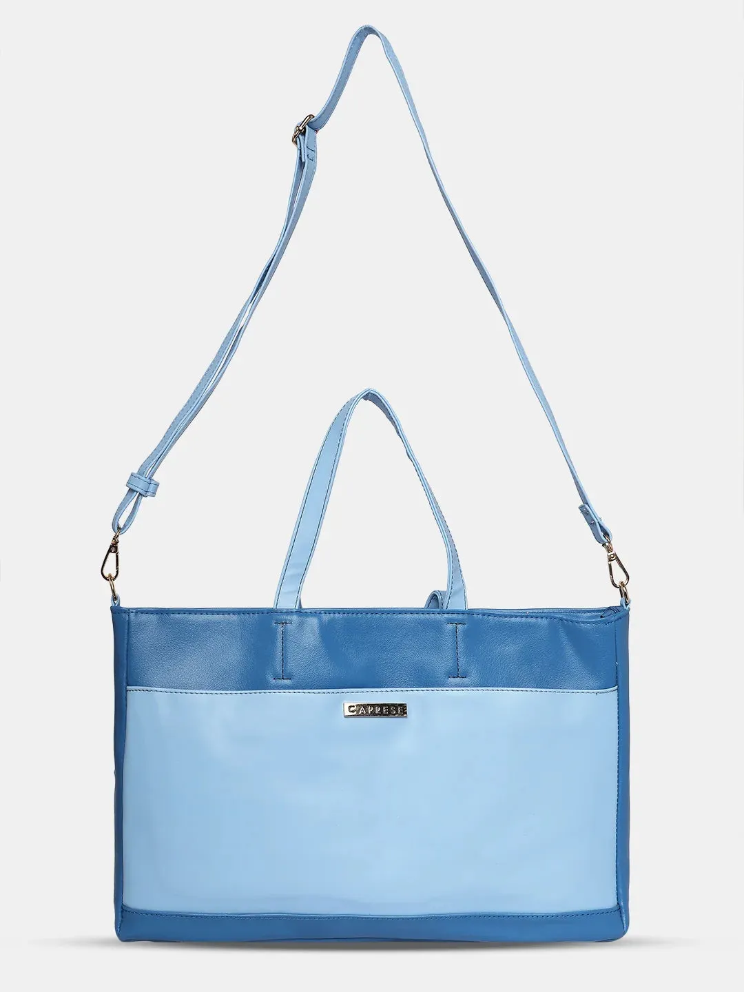 Caprese Ollie Large Cyan Laptop Satchel Bag