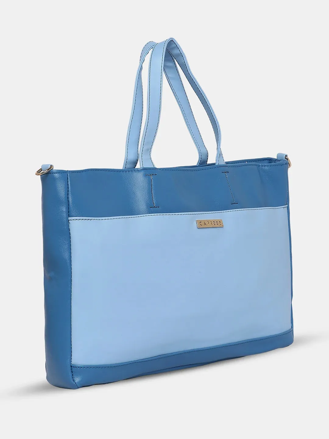 Caprese Ollie Large Cyan Laptop Satchel Bag