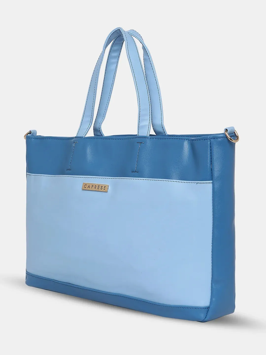Caprese Ollie Large Cyan Laptop Satchel Bag
