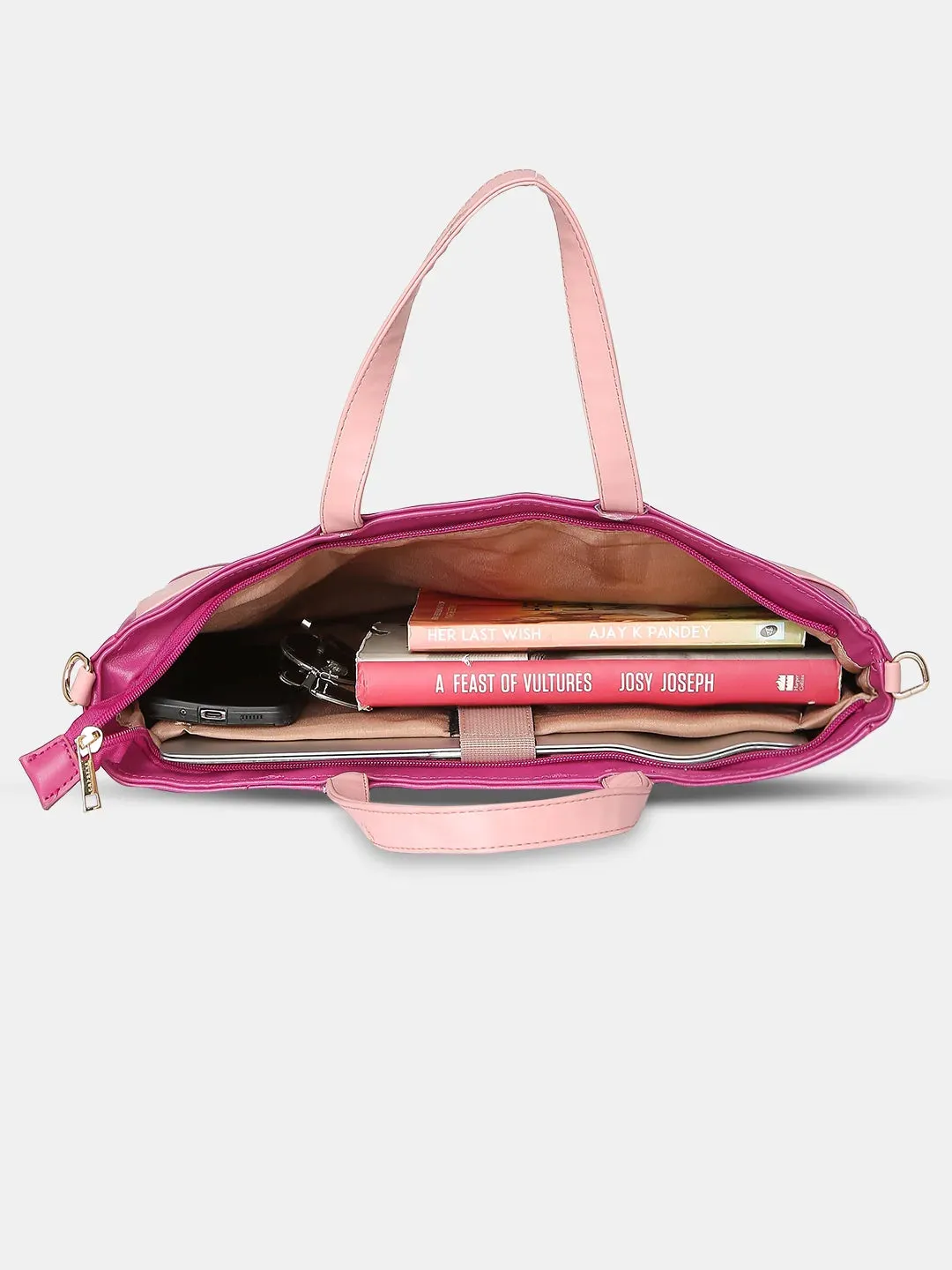Caprese Ollie Large Fuchsia Laptop Satchel Bag