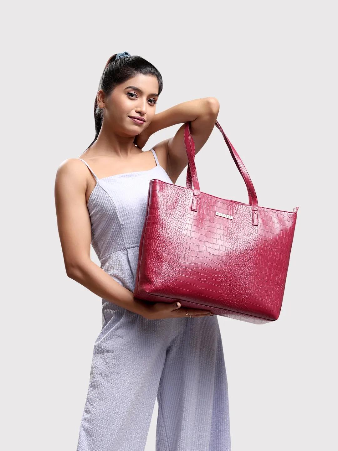 Caprese Oprah Large Maroon Tote Bag