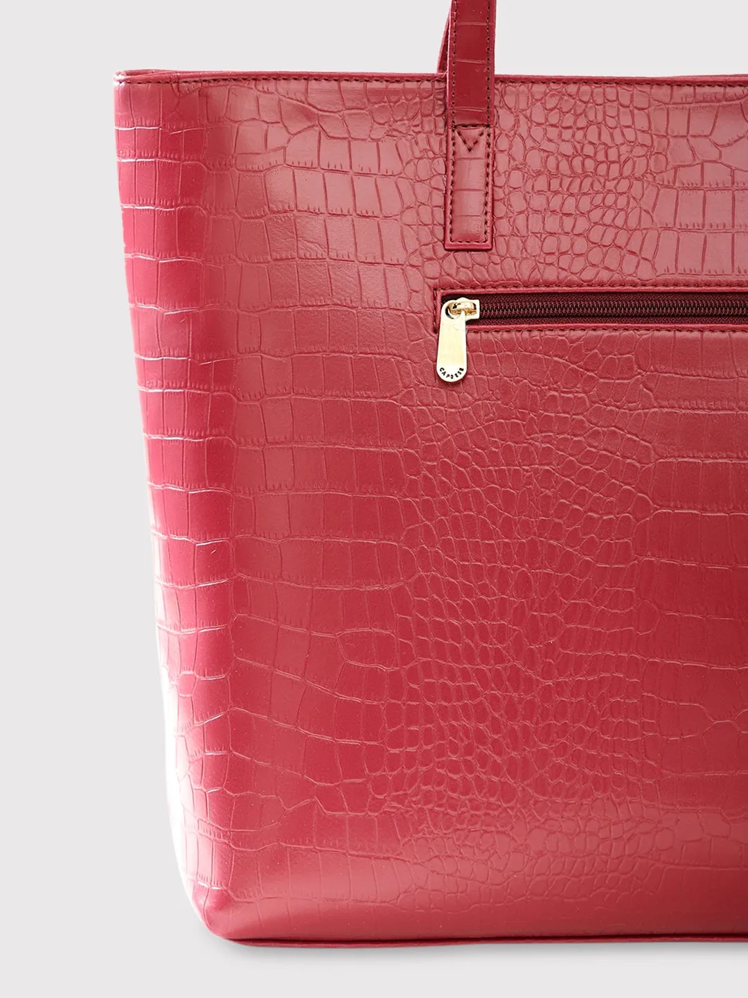 Caprese Oprah Large Maroon Tote Bag