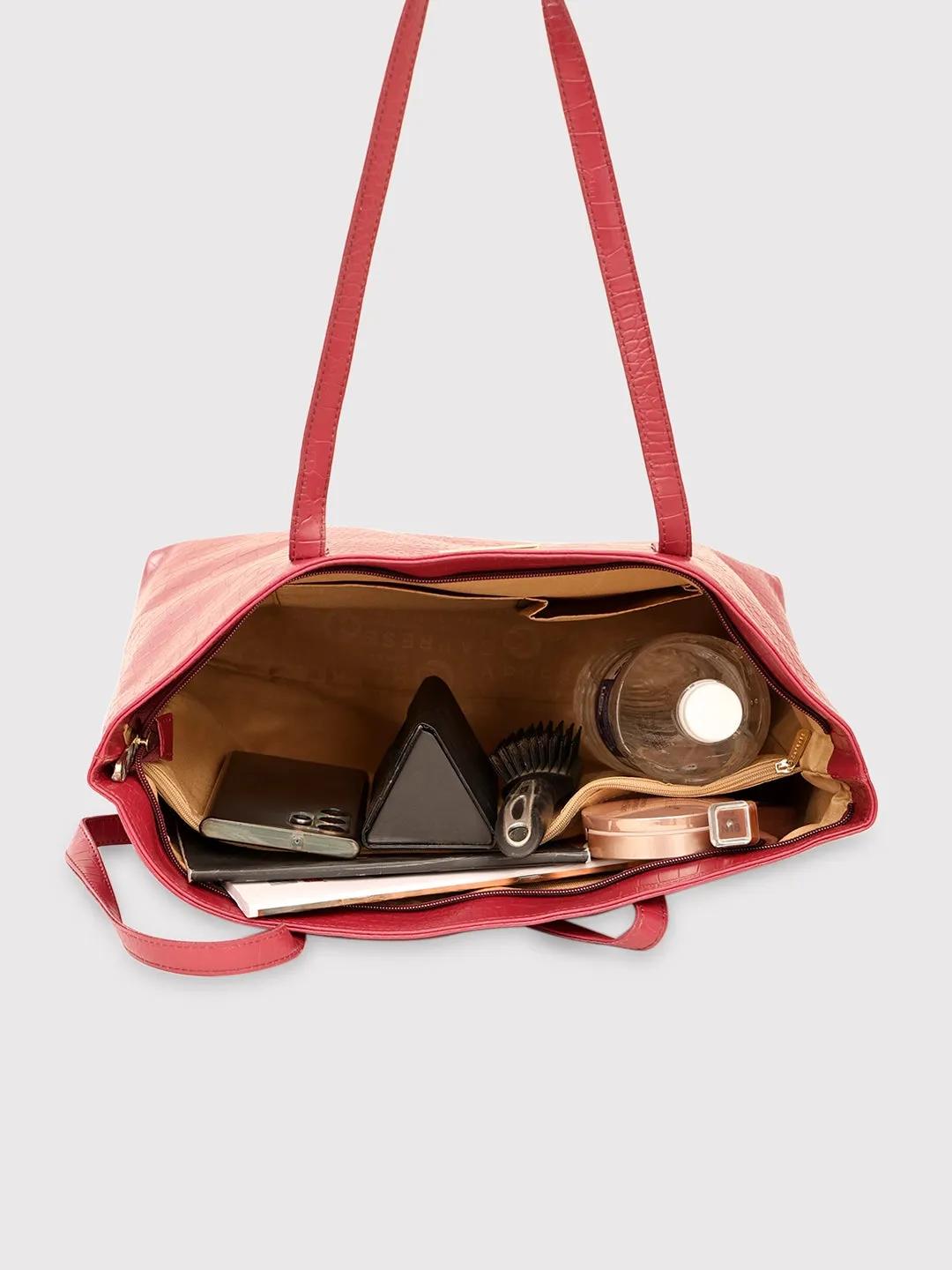 Caprese Oprah Large Maroon Tote Bag