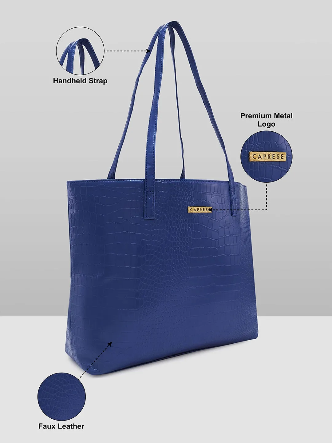 Caprese Oprah Large Navy Tote Bag