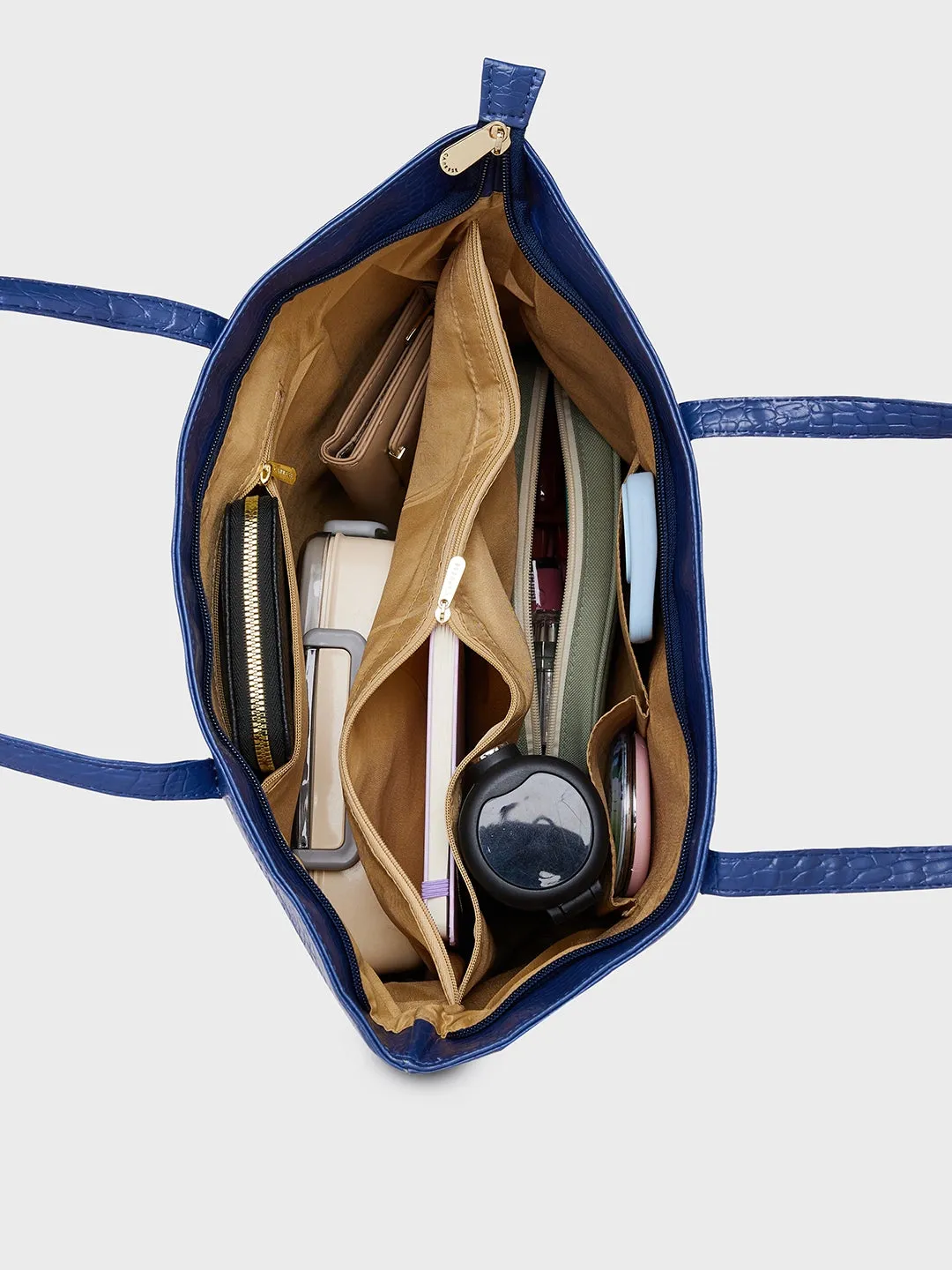 Caprese Oprah Large Navy Tote Bag