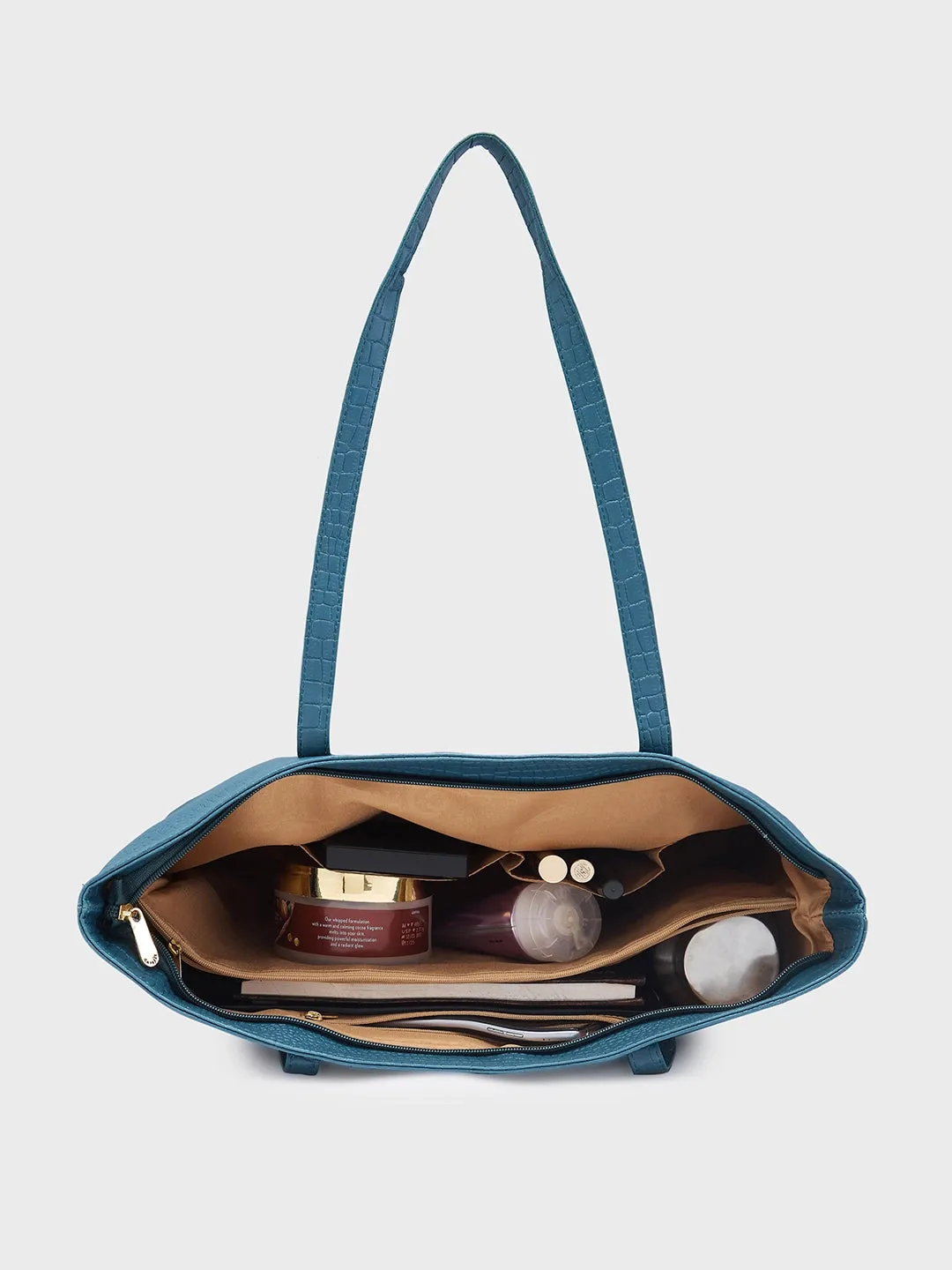 Caprese Oprah Large Teal Tote Bag