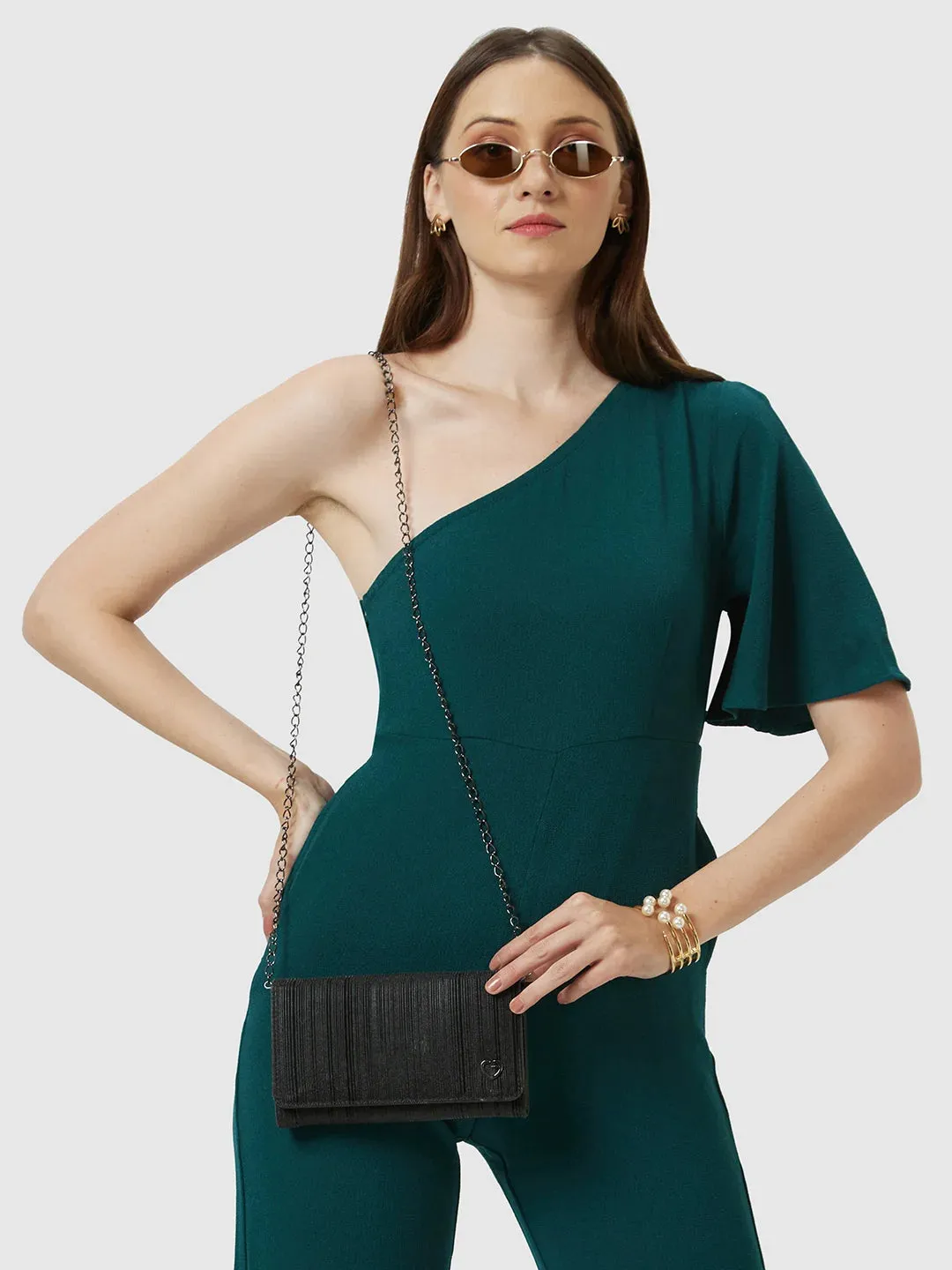 Caprese Party Bluma Medium Black Clutch