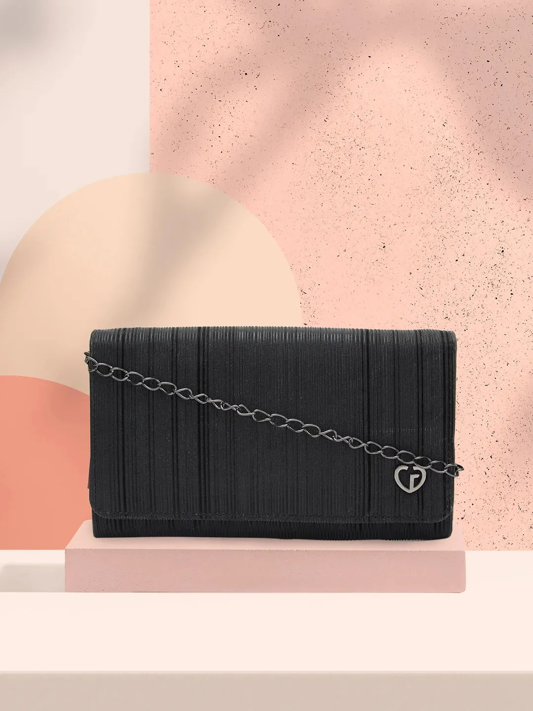 Caprese Party Bluma Medium Black Clutch