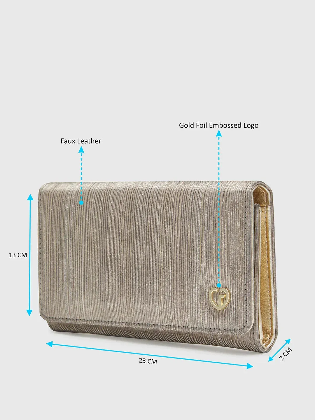Caprese Party Bluma Medium Champagne Gold Clutch
