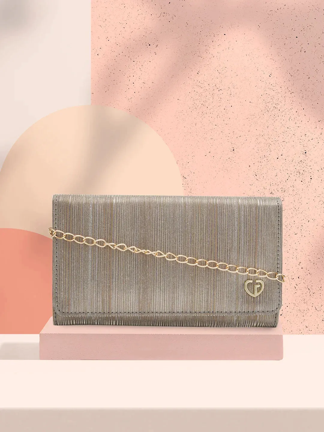 Caprese Party Bluma Medium Champagne Gold Clutch