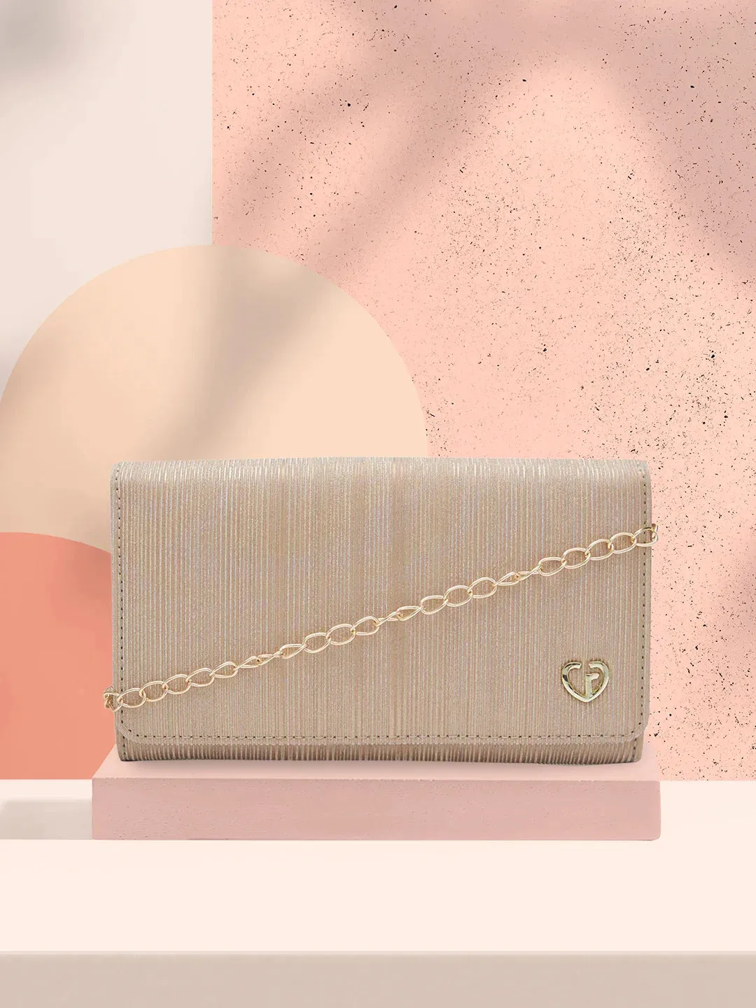 Caprese Party Bluma Medium Gold Clutch