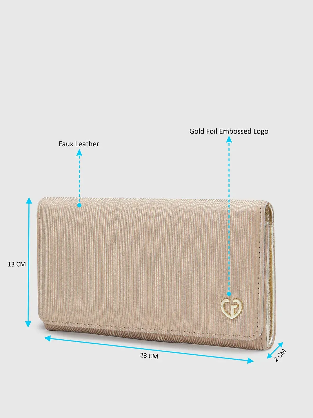 Caprese Party Bluma Medium Gold Clutch