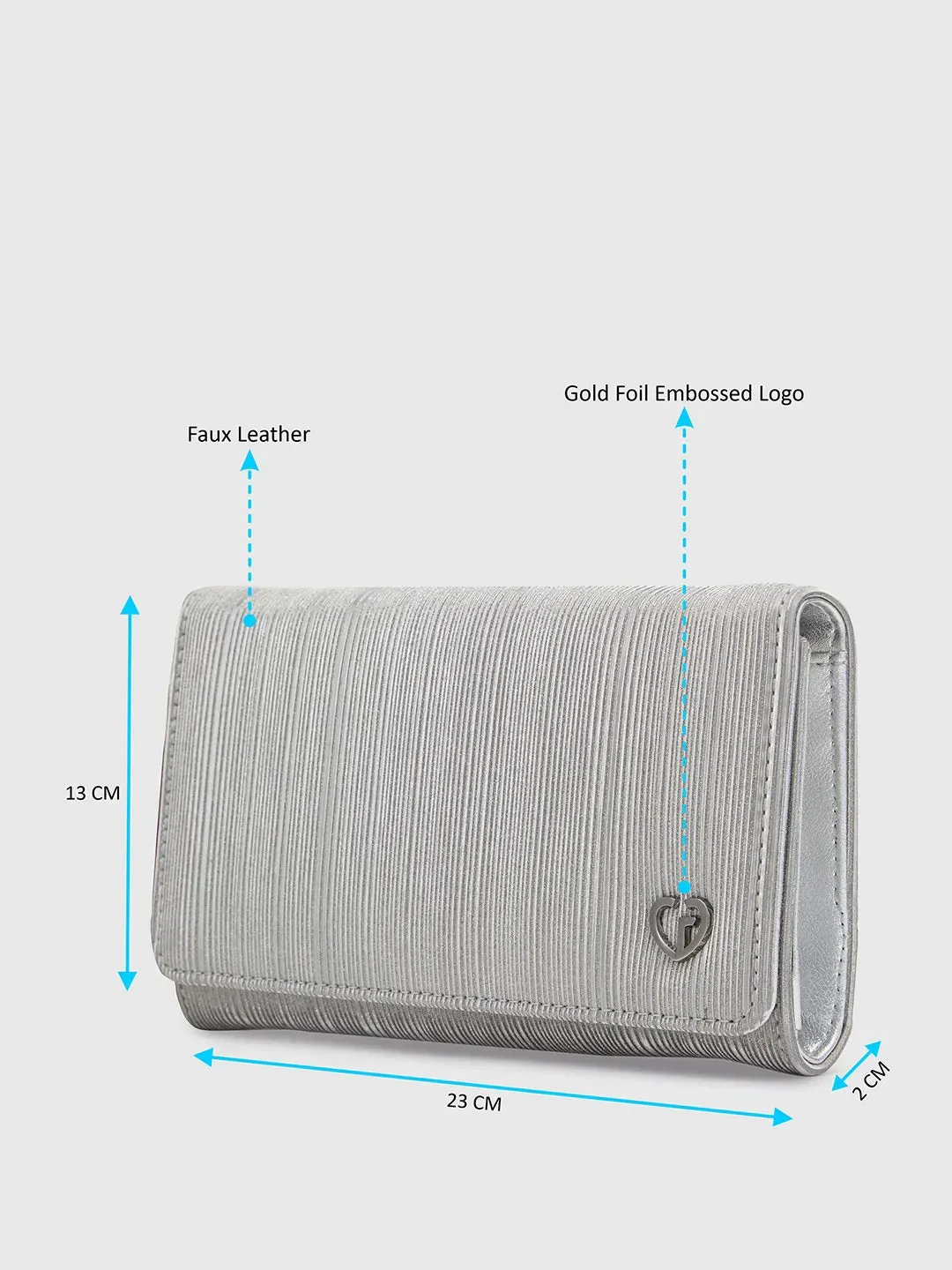 Caprese Party Bluma Medium Gunmetal Clutch