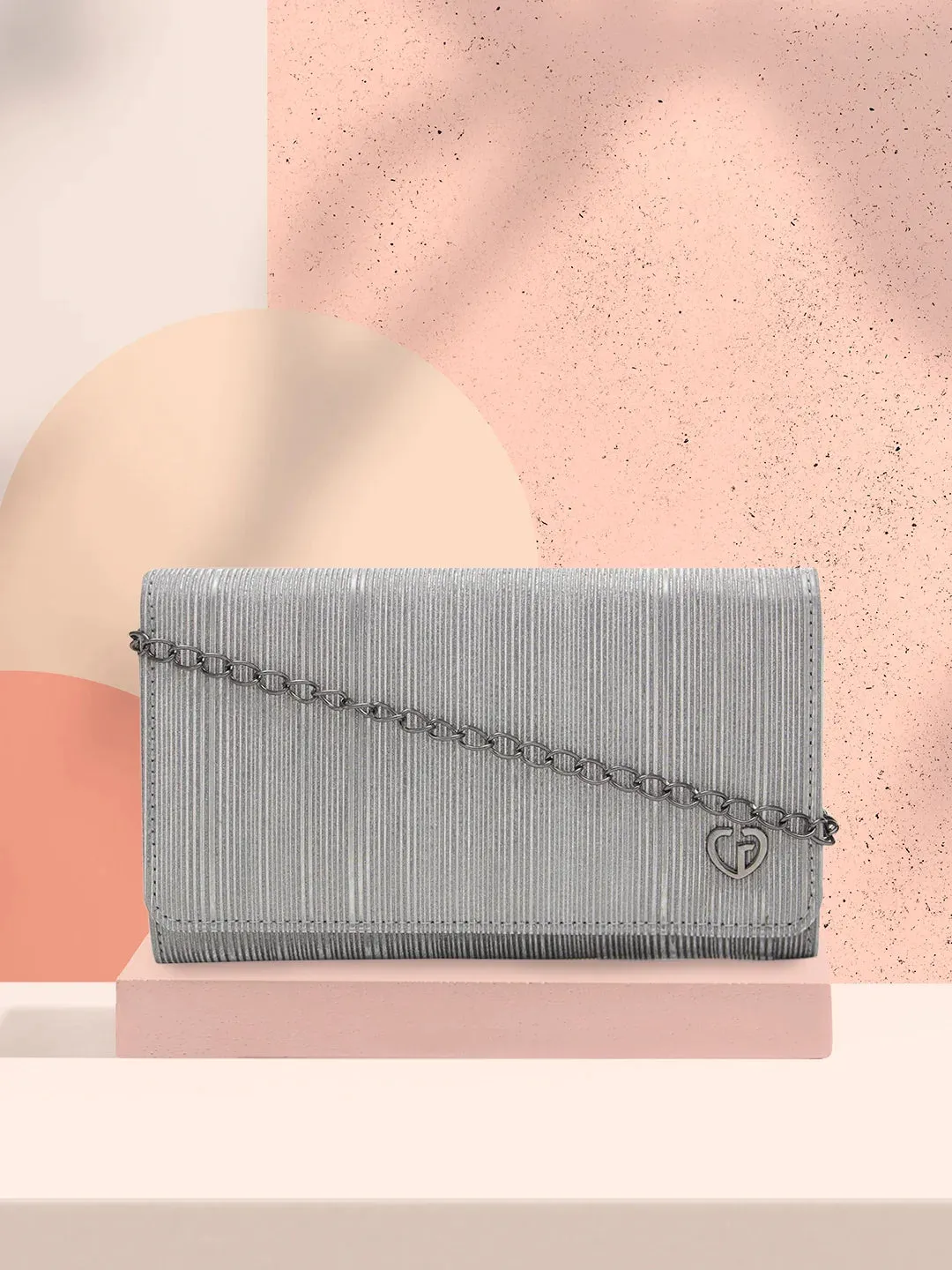 Caprese Party Bluma Medium Gunmetal Clutch