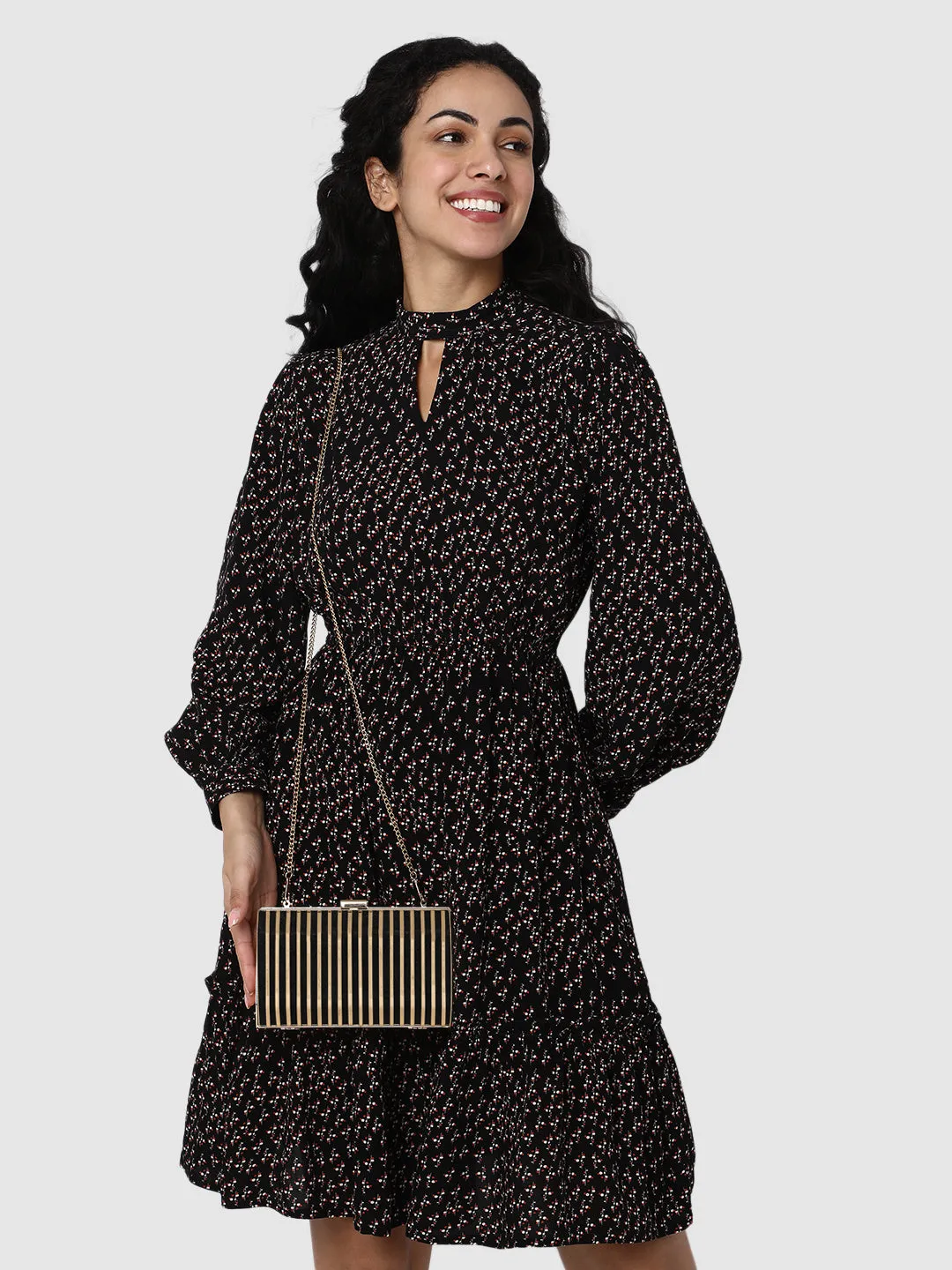 Caprese Party Carly Small Black Clutch