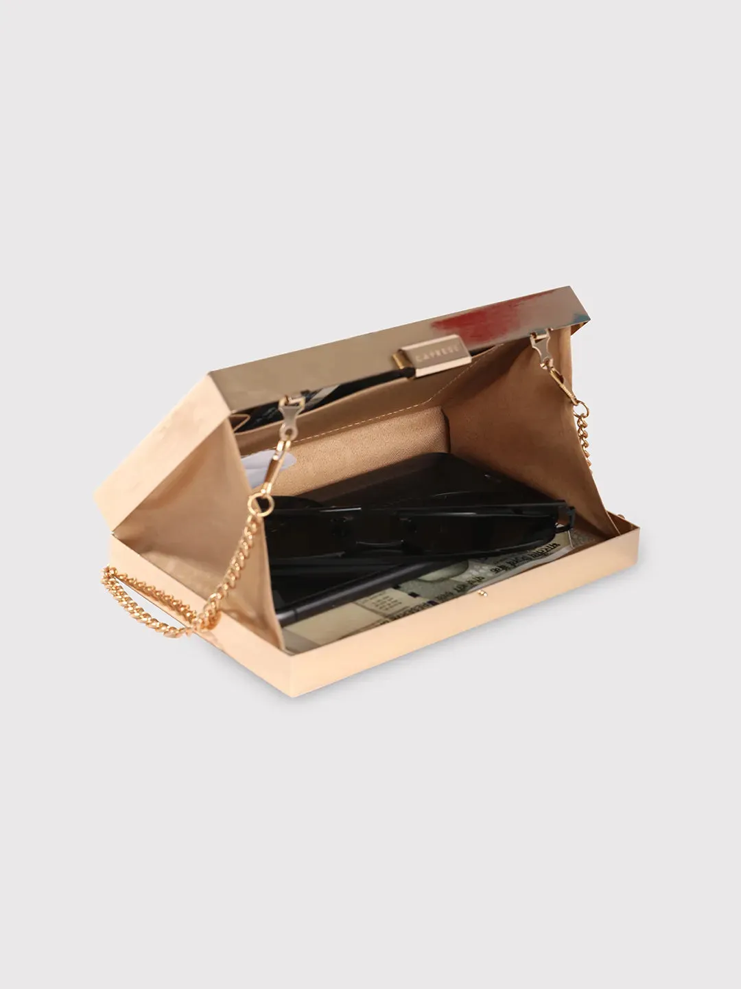 Caprese Party Junie Small Gold Clutch