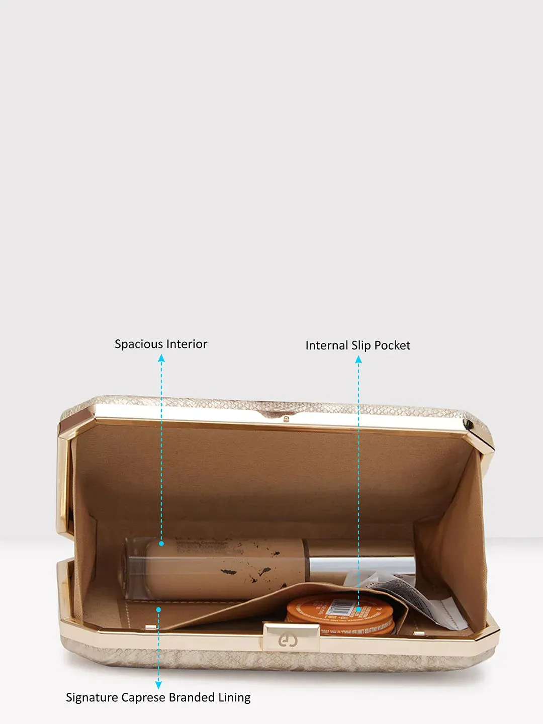Caprese Party Merle Medium Beige Clutch