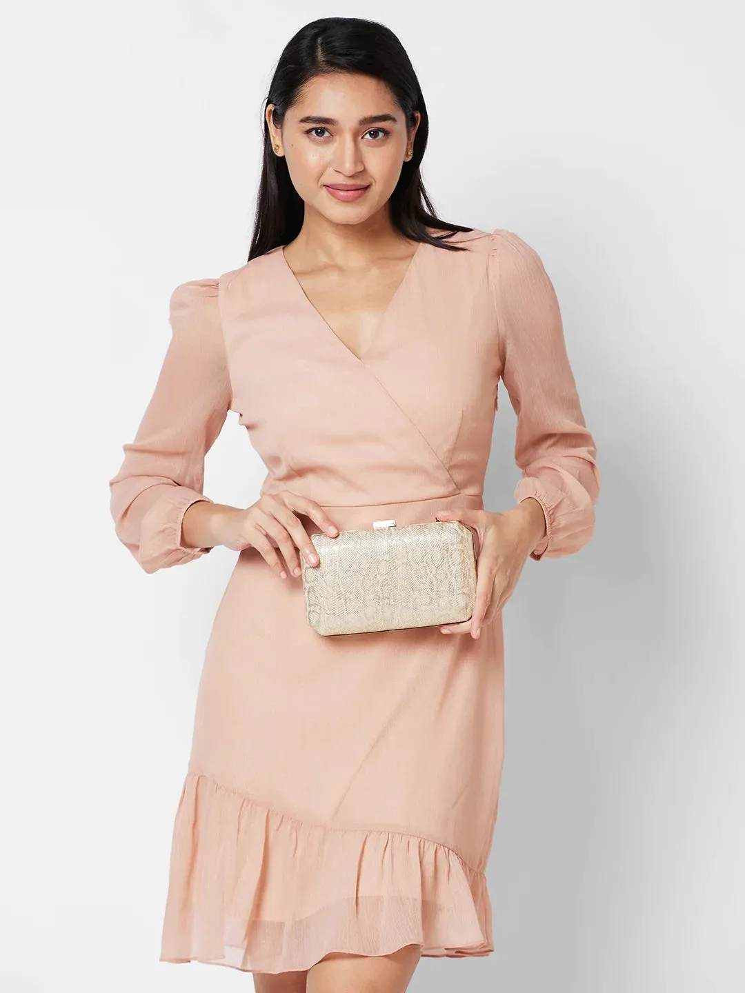 Caprese Party Merle Medium Beige Clutch