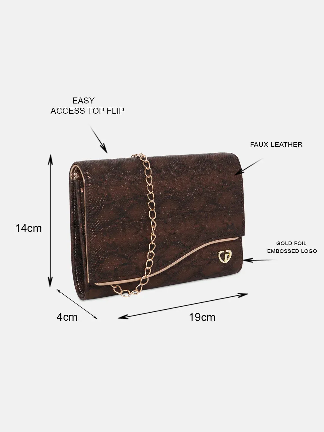 Caprese Party Merle Medium Brown Clutch