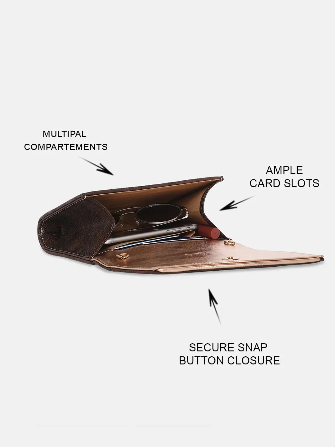 Caprese Party Merle Medium Brown Clutch