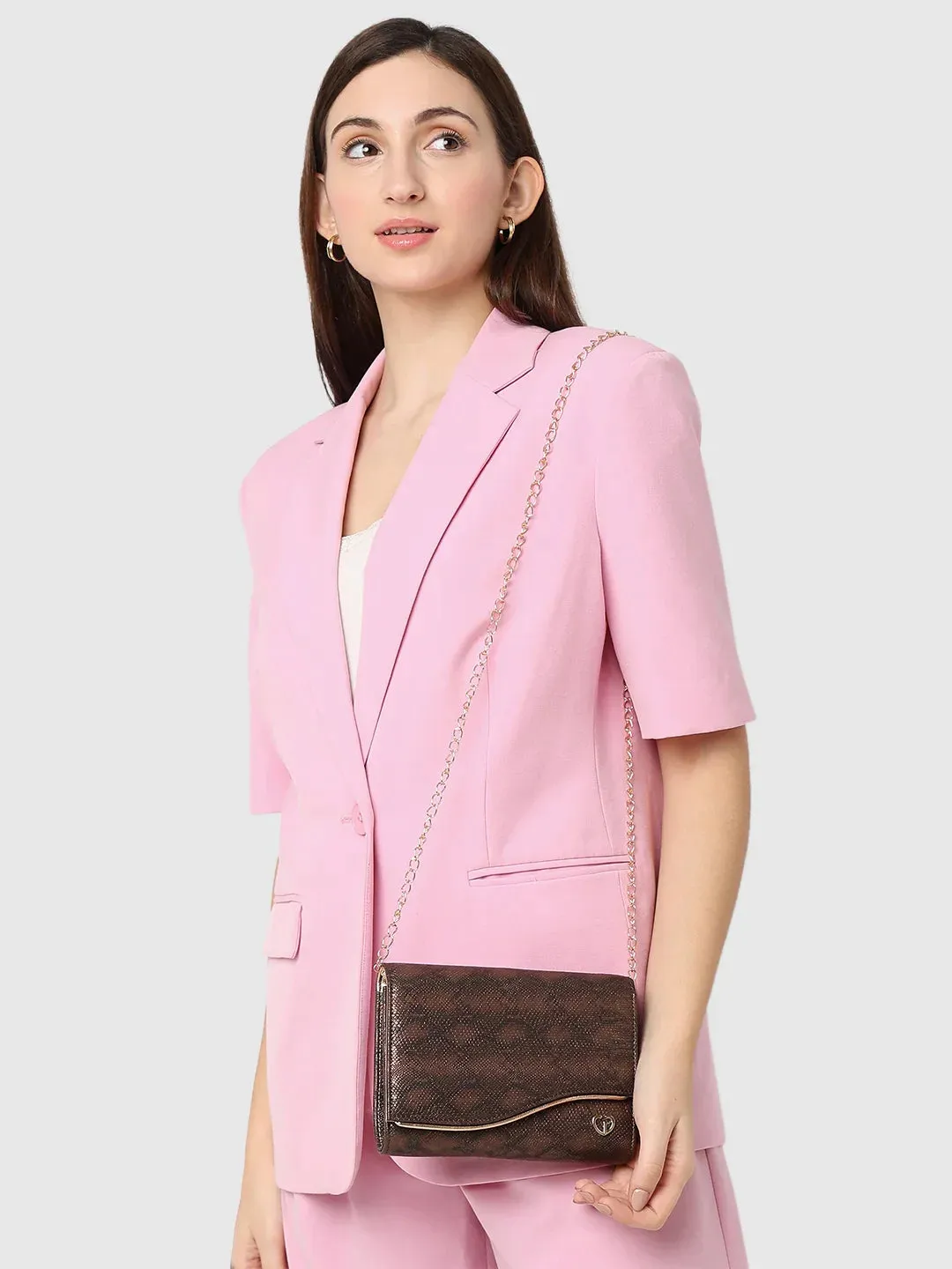 Caprese Party Merle Medium Brown Clutch