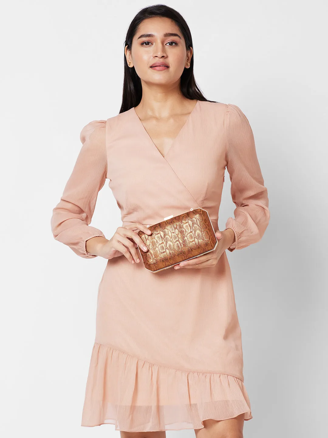 Caprese Party Merle Medium Copper Clutch