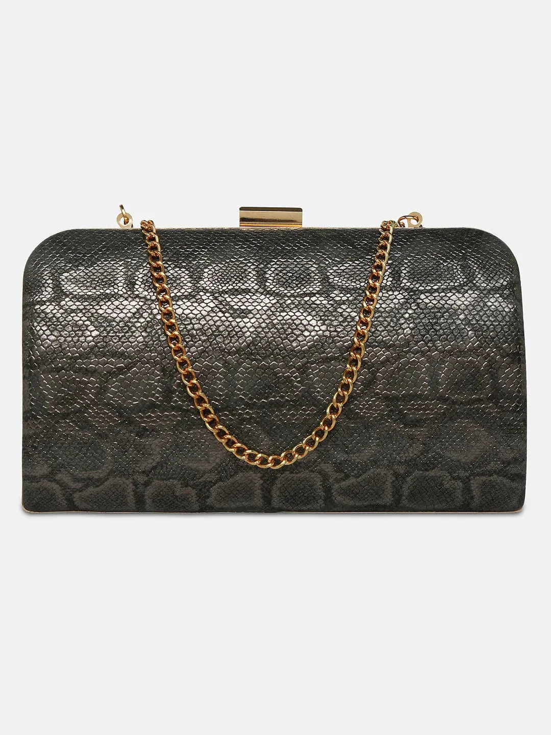 Caprese Party Teirra Medium Gunmetal Clutch