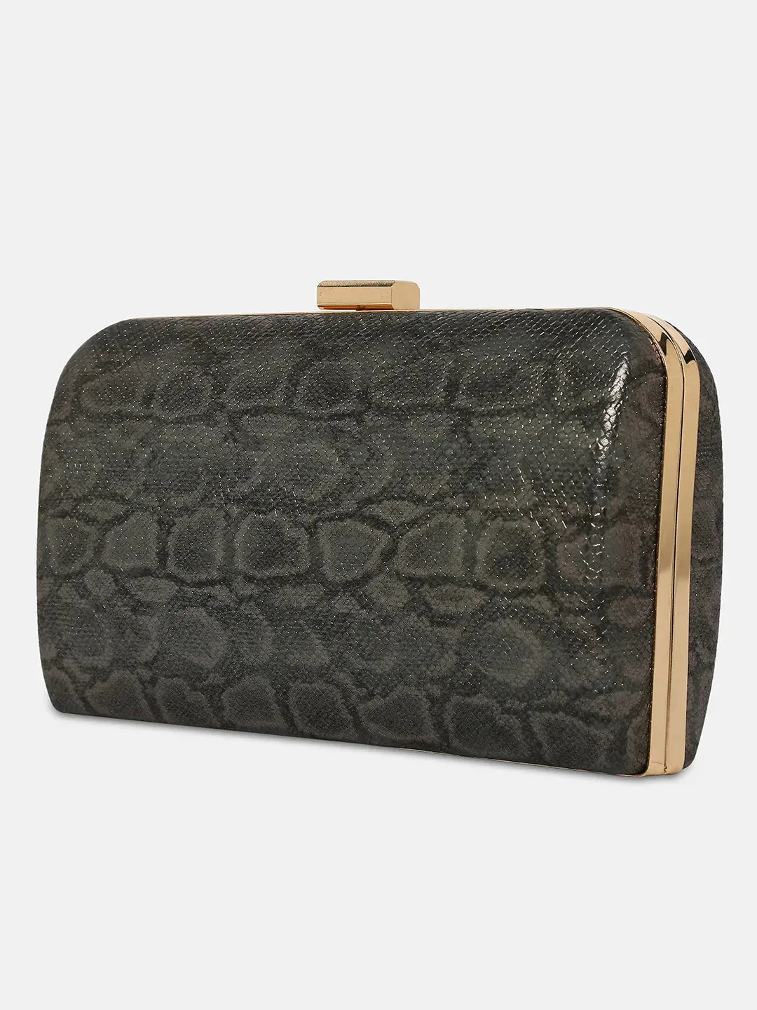 Caprese Party Teirra Medium Gunmetal Clutch