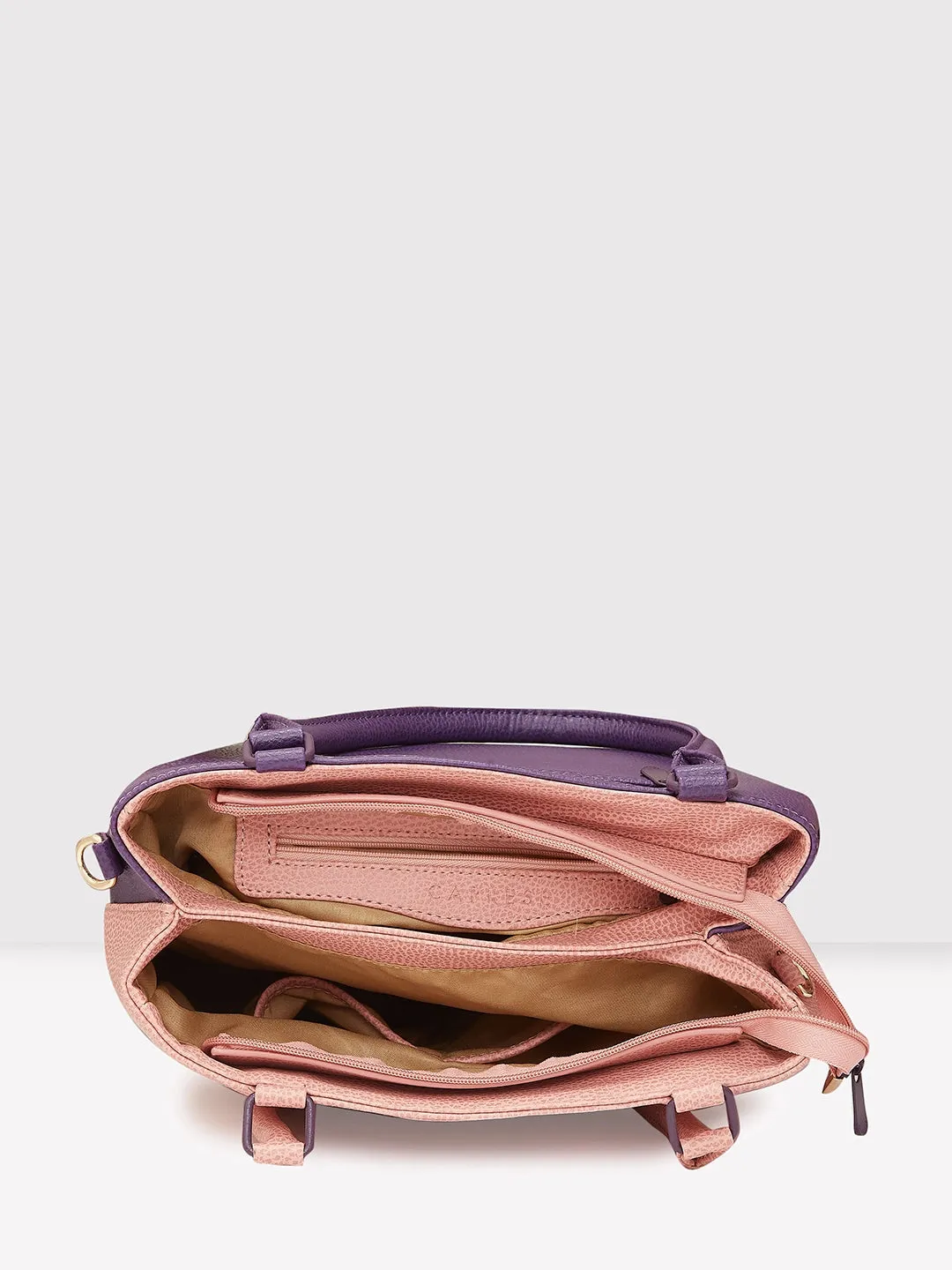 Caprese Pebble Medium Blush Grape Tote Bag
