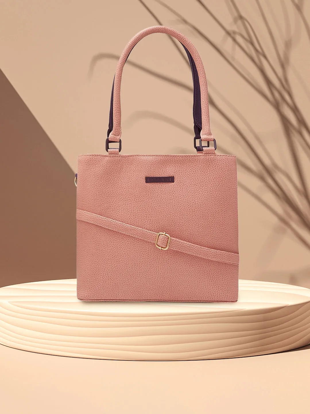 Caprese Pebble Medium Blush Grape Tote Bag