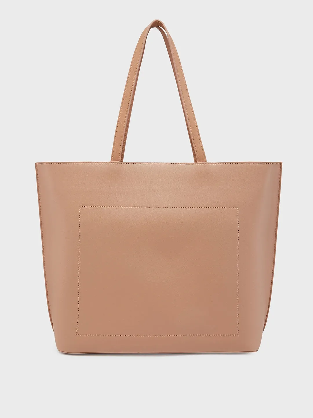 Caprese Pink Cloud Medium Brown Tote Bag