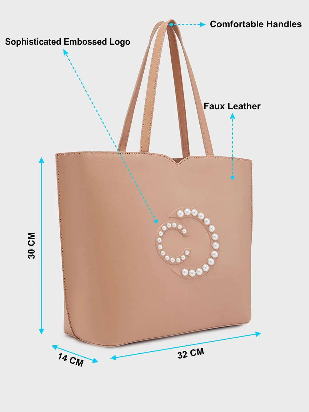 Caprese Pink Cloud Medium Brown Tote Bag