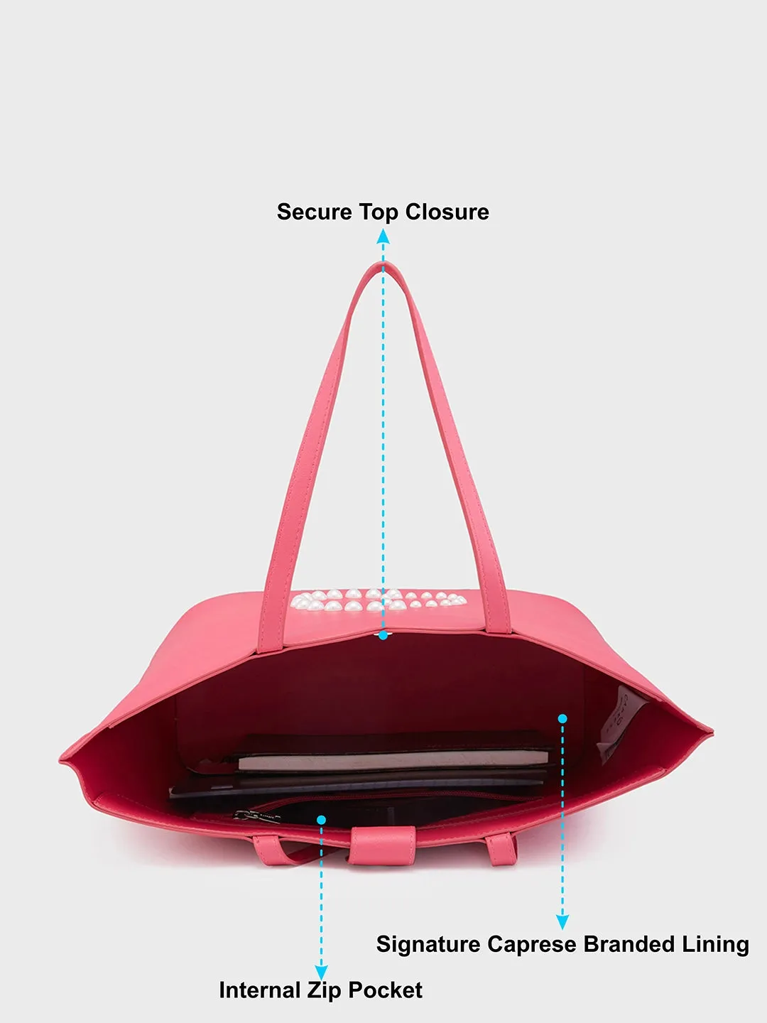 Caprese Pink Cloud Medium Pink Tote Bag