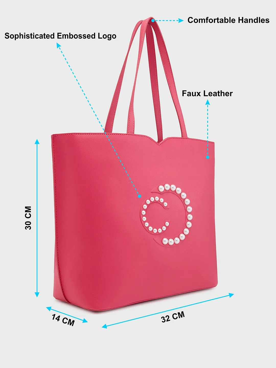 Caprese Pink Cloud Medium Pink Tote Bag