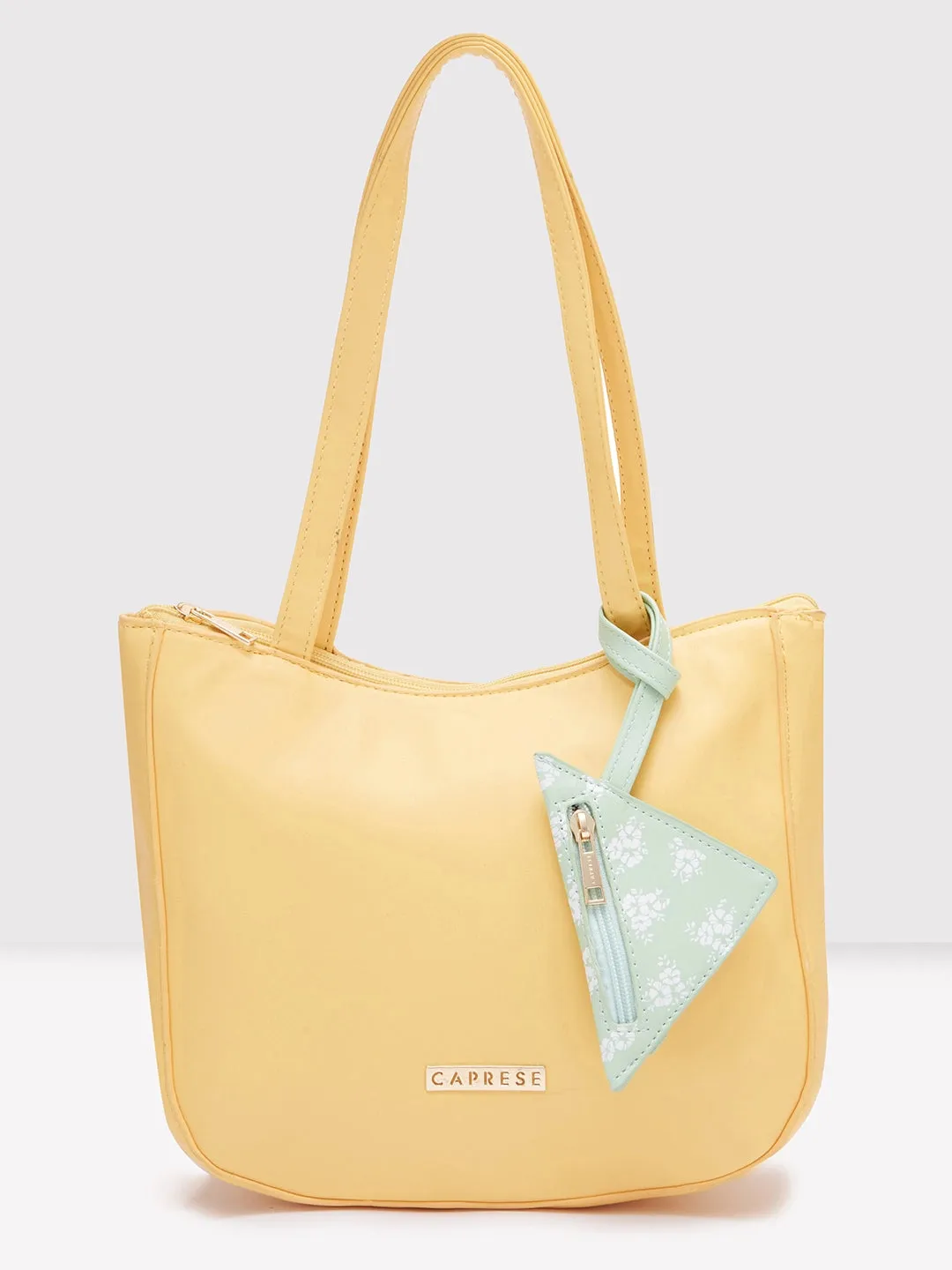 Caprese Pyxis Medium Yellow Satchel Bag