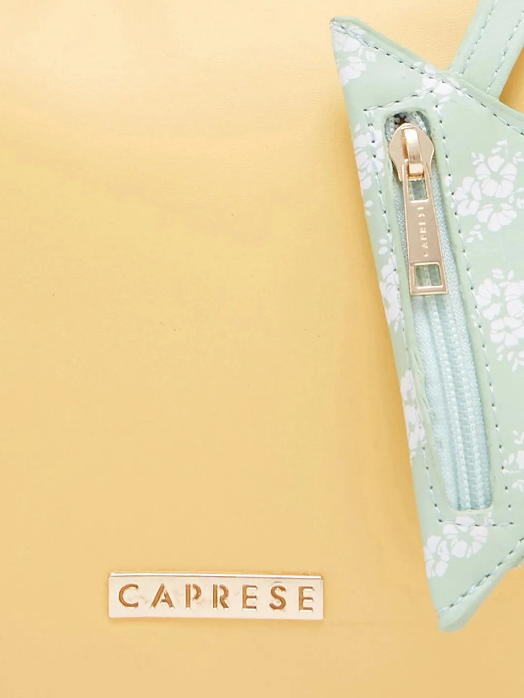 Caprese Pyxis Medium Yellow Satchel Bag