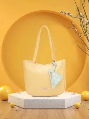 Caprese Pyxis Medium Yellow Satchel Bag