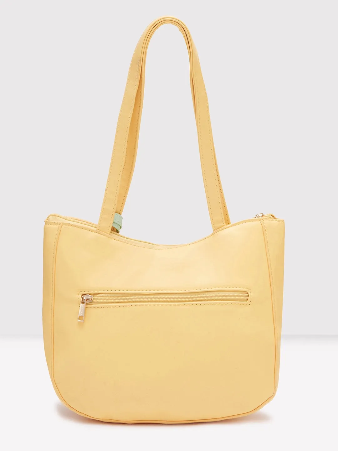 Caprese Pyxis Medium Yellow Satchel Bag