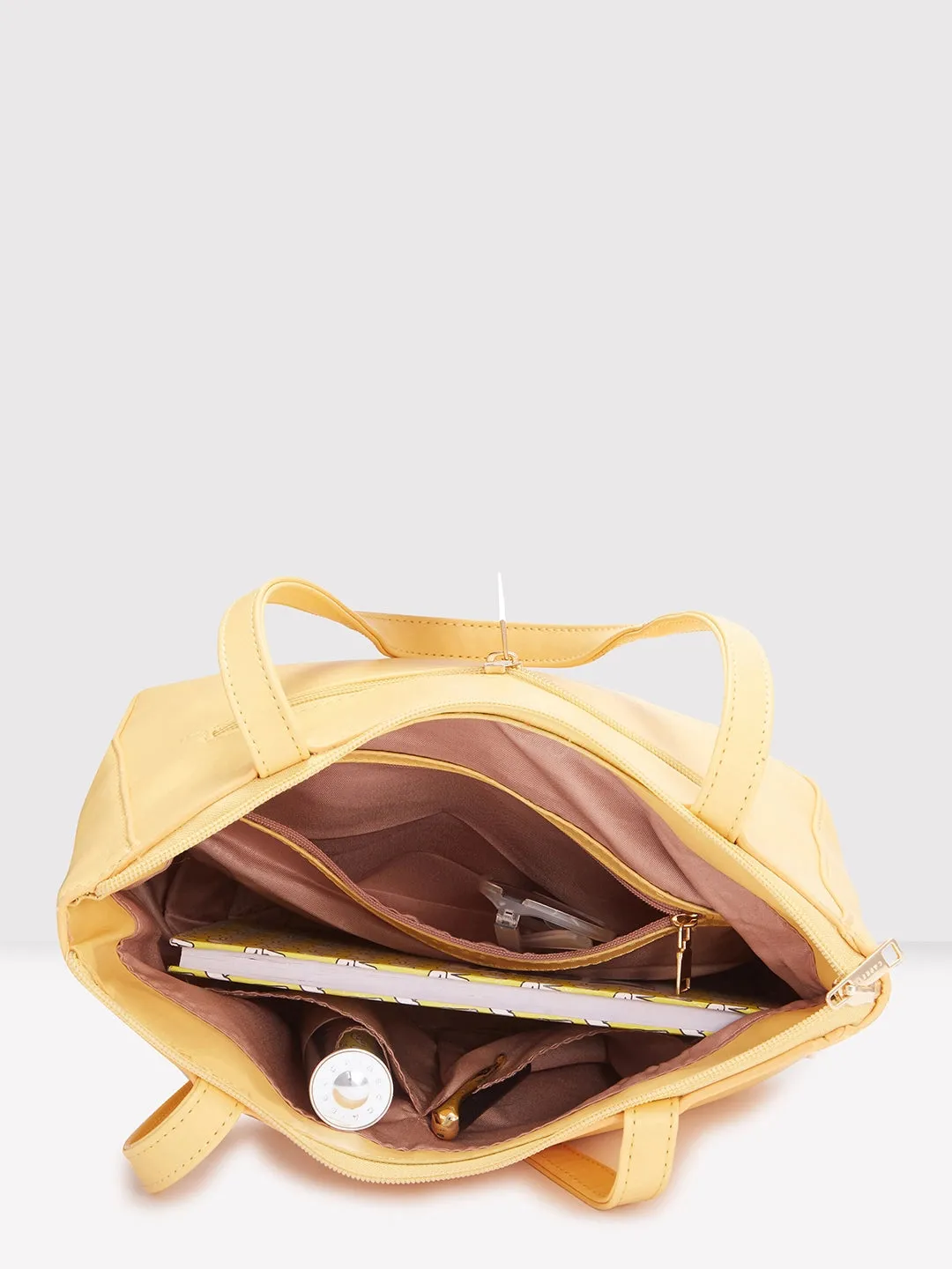 Caprese Pyxis Medium Yellow Satchel Bag