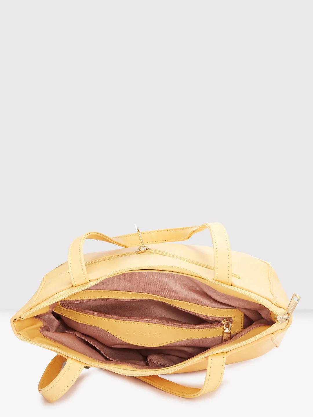 Caprese Pyxis Medium Yellow Satchel Bag