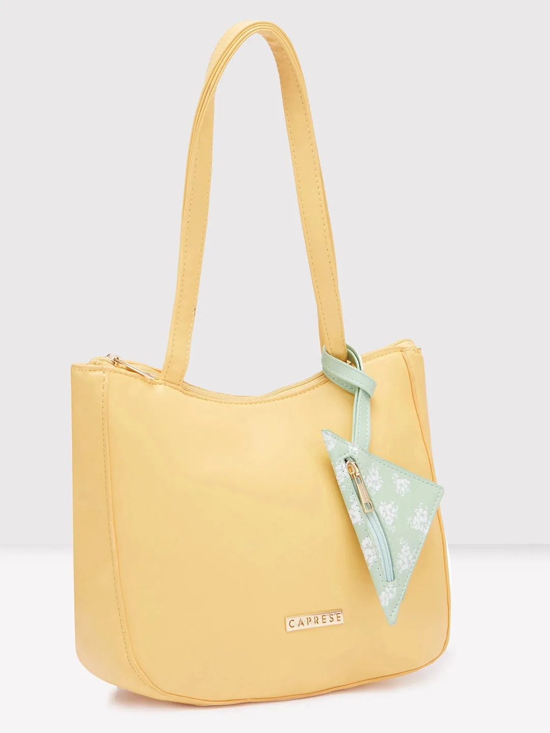 Caprese Pyxis Medium Yellow Satchel Bag