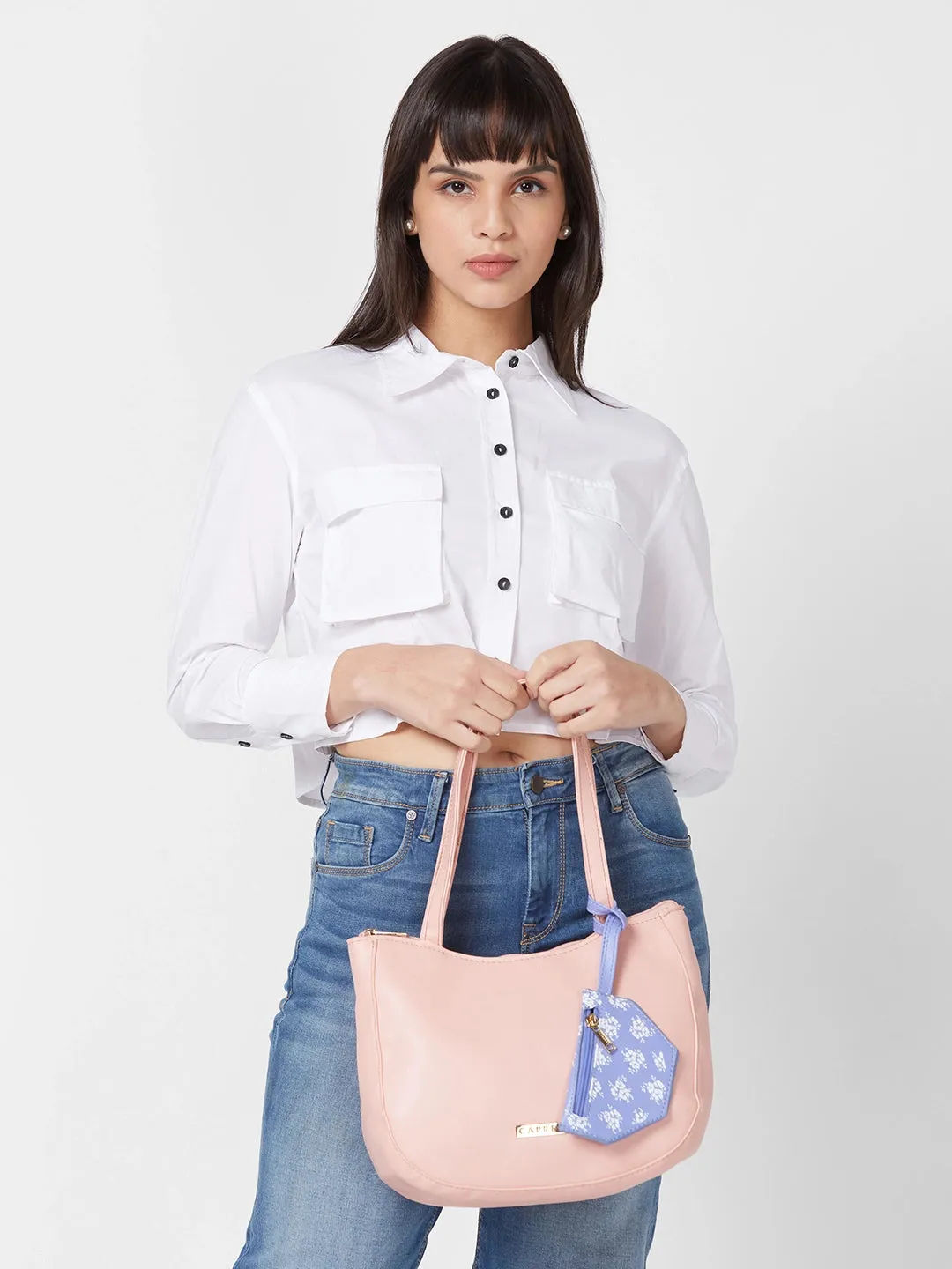 Caprese Pyxis Small Mellow Rose Satchel Bag