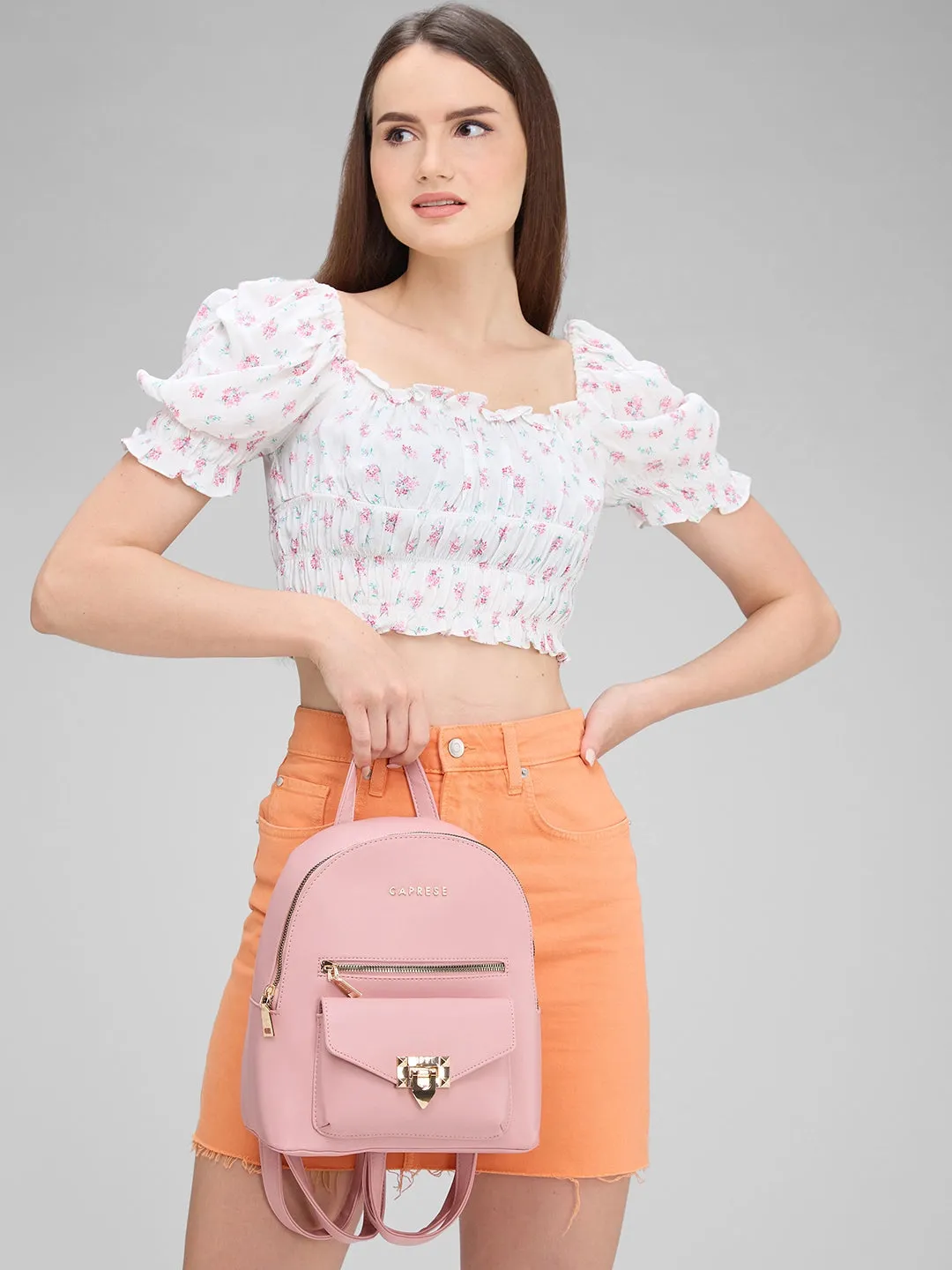 Caprese Rabina Medium Pink Backpack
