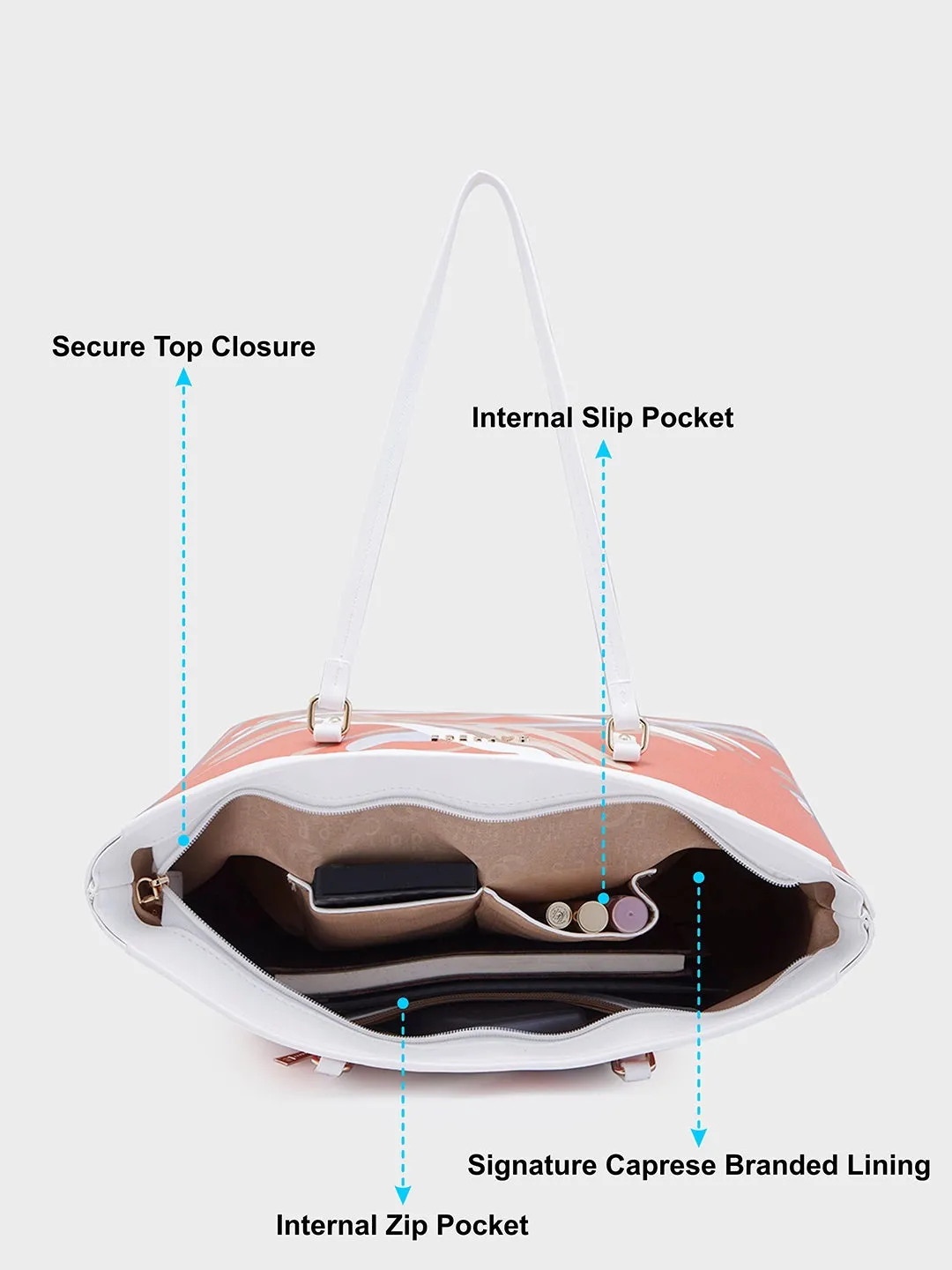 Caprese Renee Large Orange Tote Bag