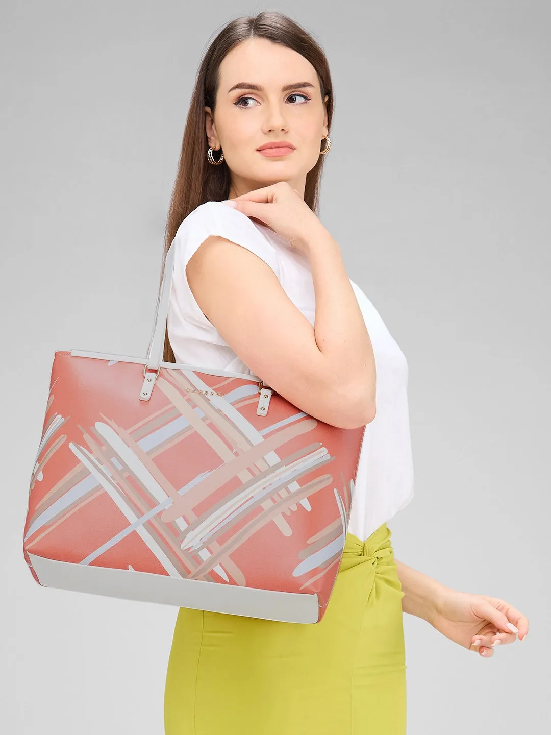 Caprese Renee Large Orange Tote Bag