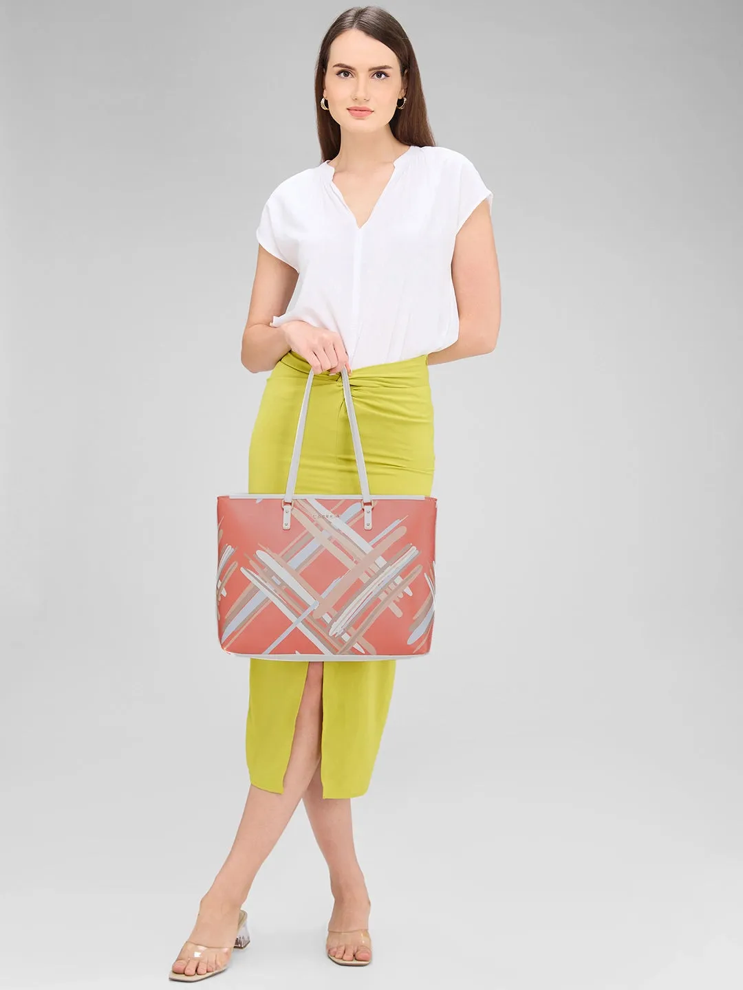 Caprese Renee Large Orange Tote Bag