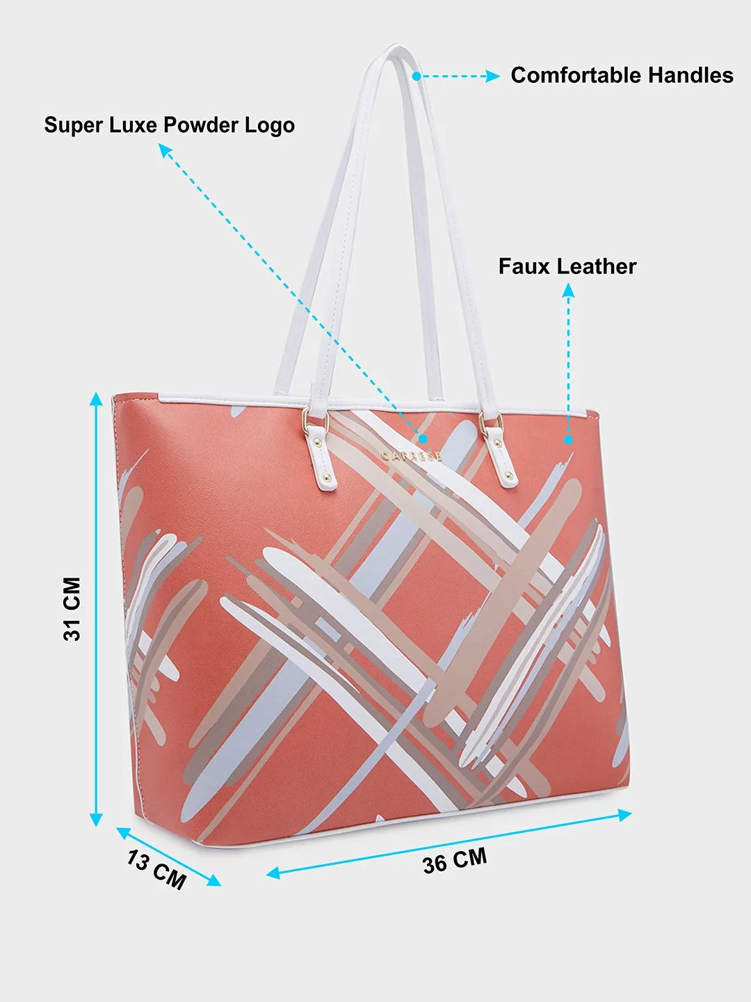Caprese Renee Large Orange Tote Bag