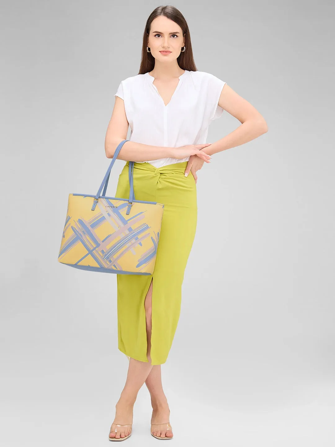 Caprese Renee Large Yellow Tote Bag