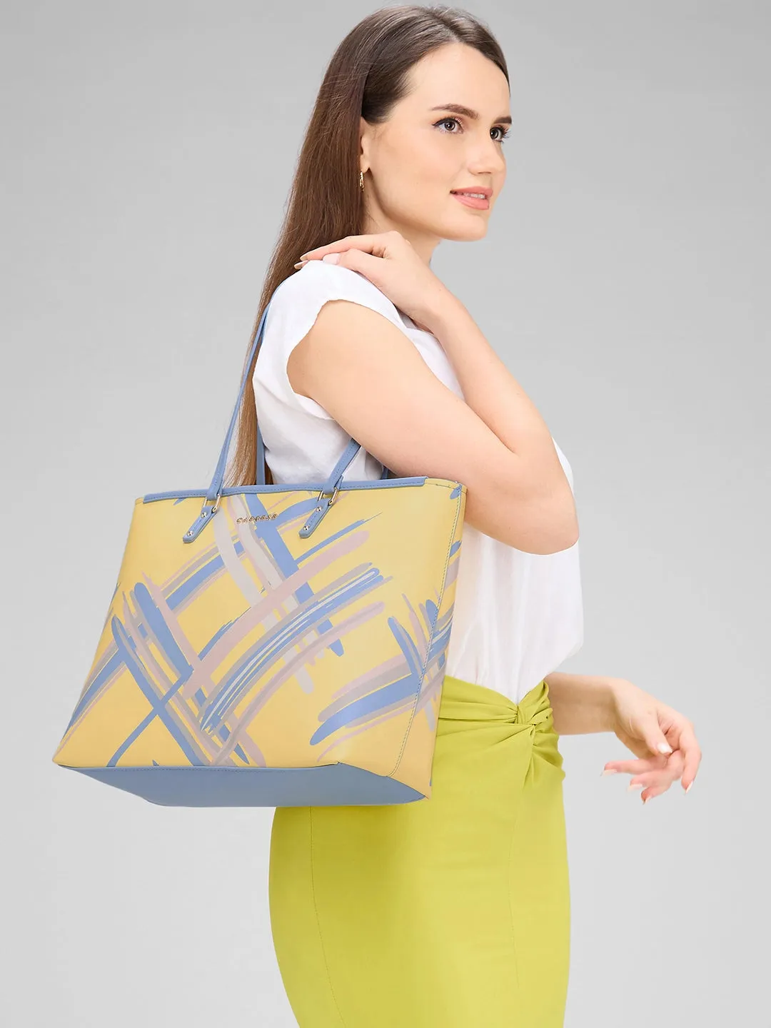 Caprese Renee Large Yellow Tote Bag